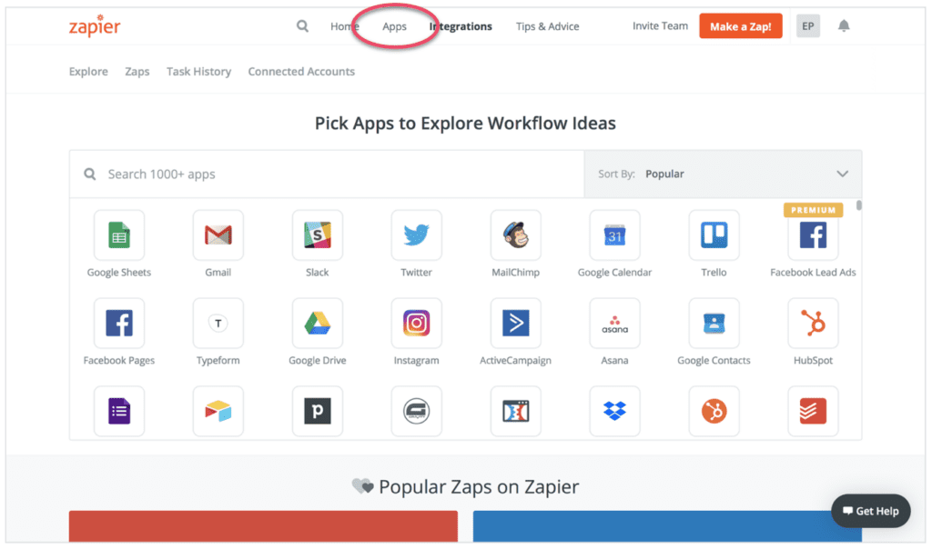 Zapier Integrations Dashboard